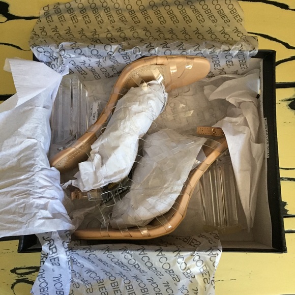 Jacobies women’s clear peep toe heel strappy - Picture 4 of 4